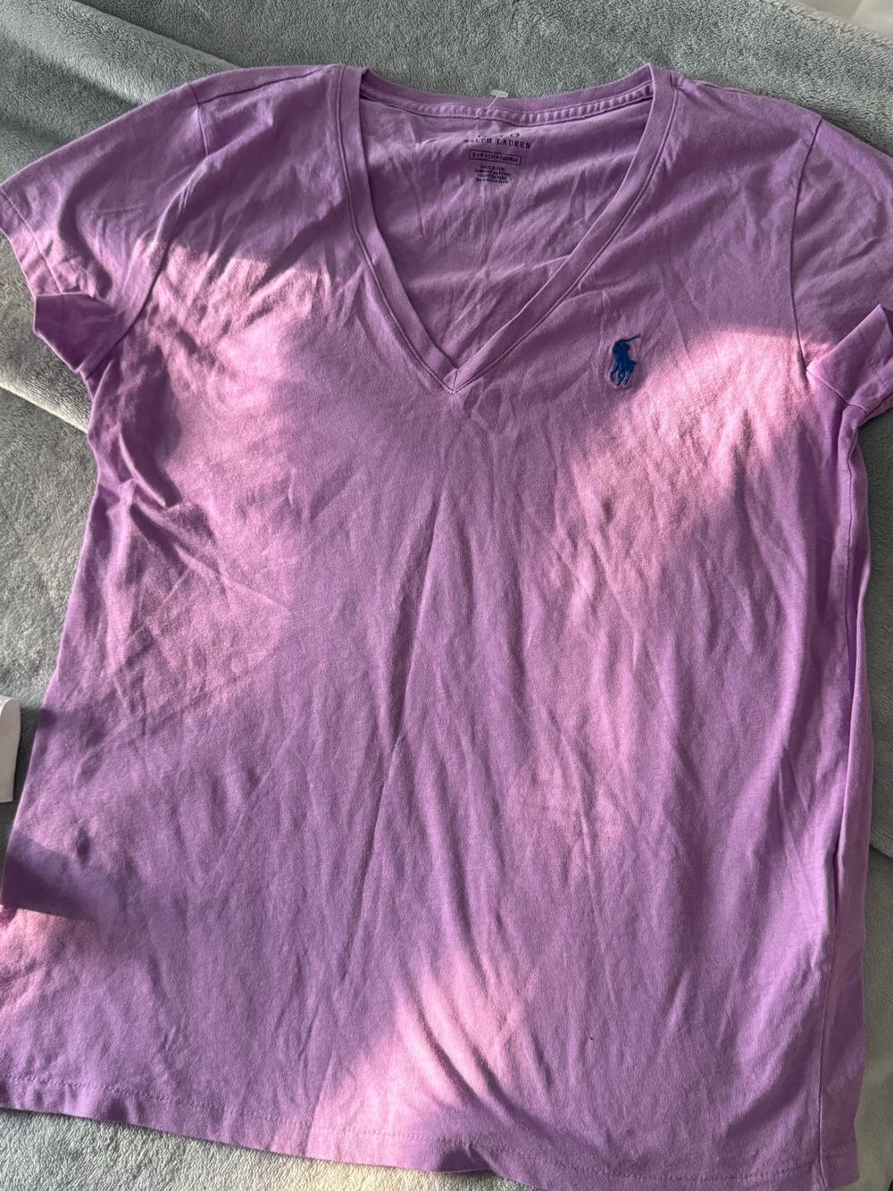 Polo by Ralph Lauren Lavender V-Neck Tee with Navy Pony